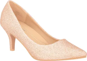 ILLUDE Classic Pointed Toe Pumps  Comfortable Low Stiletto Heel Pump Shoes  Cherry