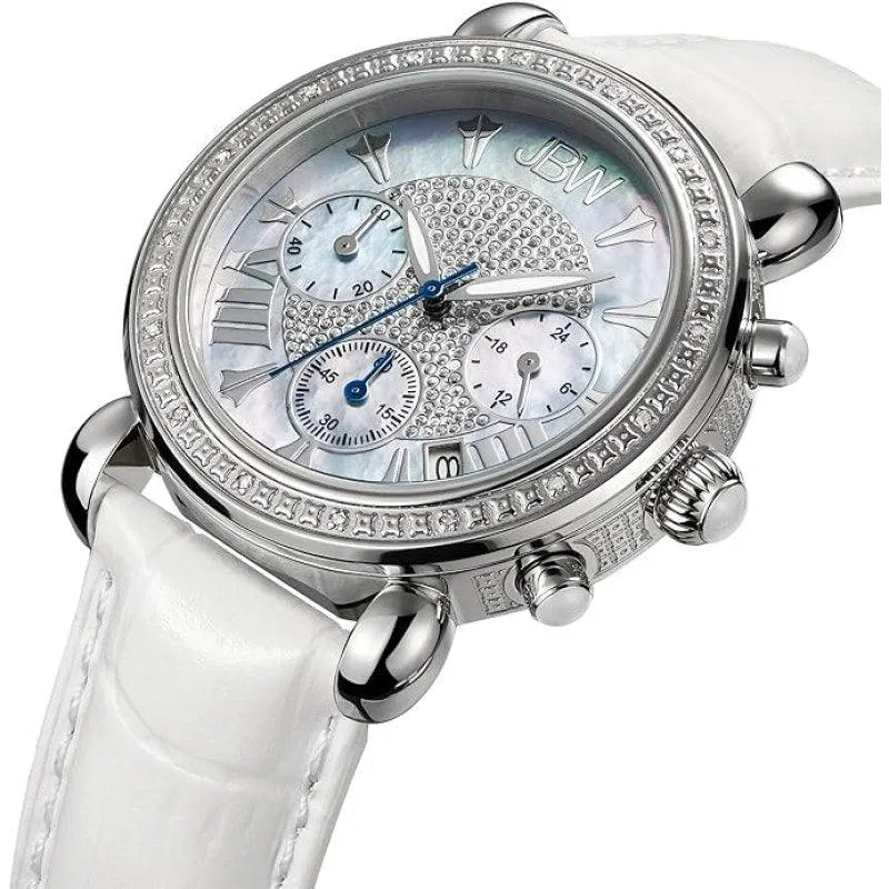 JBW Luxury Victory 16 Diamonds Mother of Pearl Chronograph Women's Watch - JB-6210L-Q