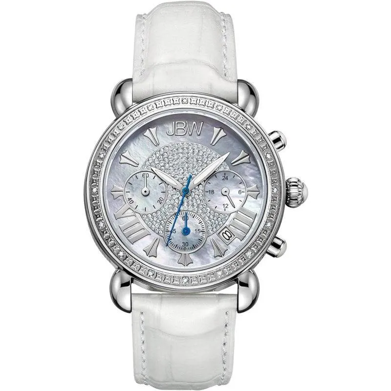 JBW Luxury Victory 16 Diamonds Mother of Pearl Chronograph Women's Watch - JB-6210L-Q
