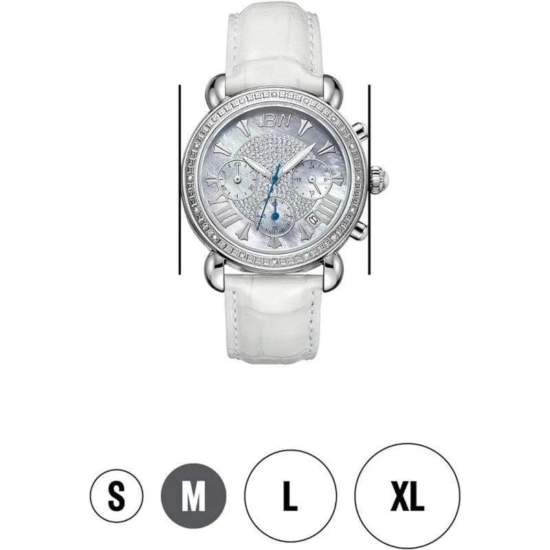 JBW Luxury Victory 16 Diamonds Mother of Pearl Chronograph Women's Watch - JB-6210L-Q