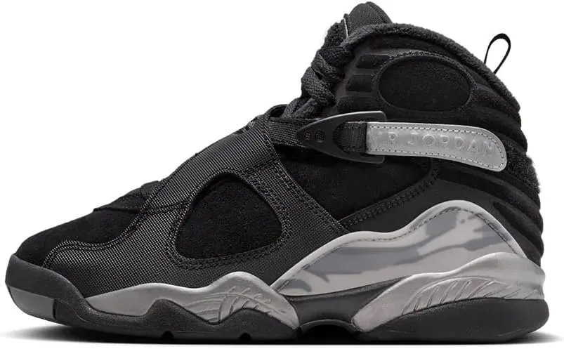 Jordan Youth Air 8 Winterized Gs Black - Black/Gunsmoke-Metallic Silver - Size 6Y