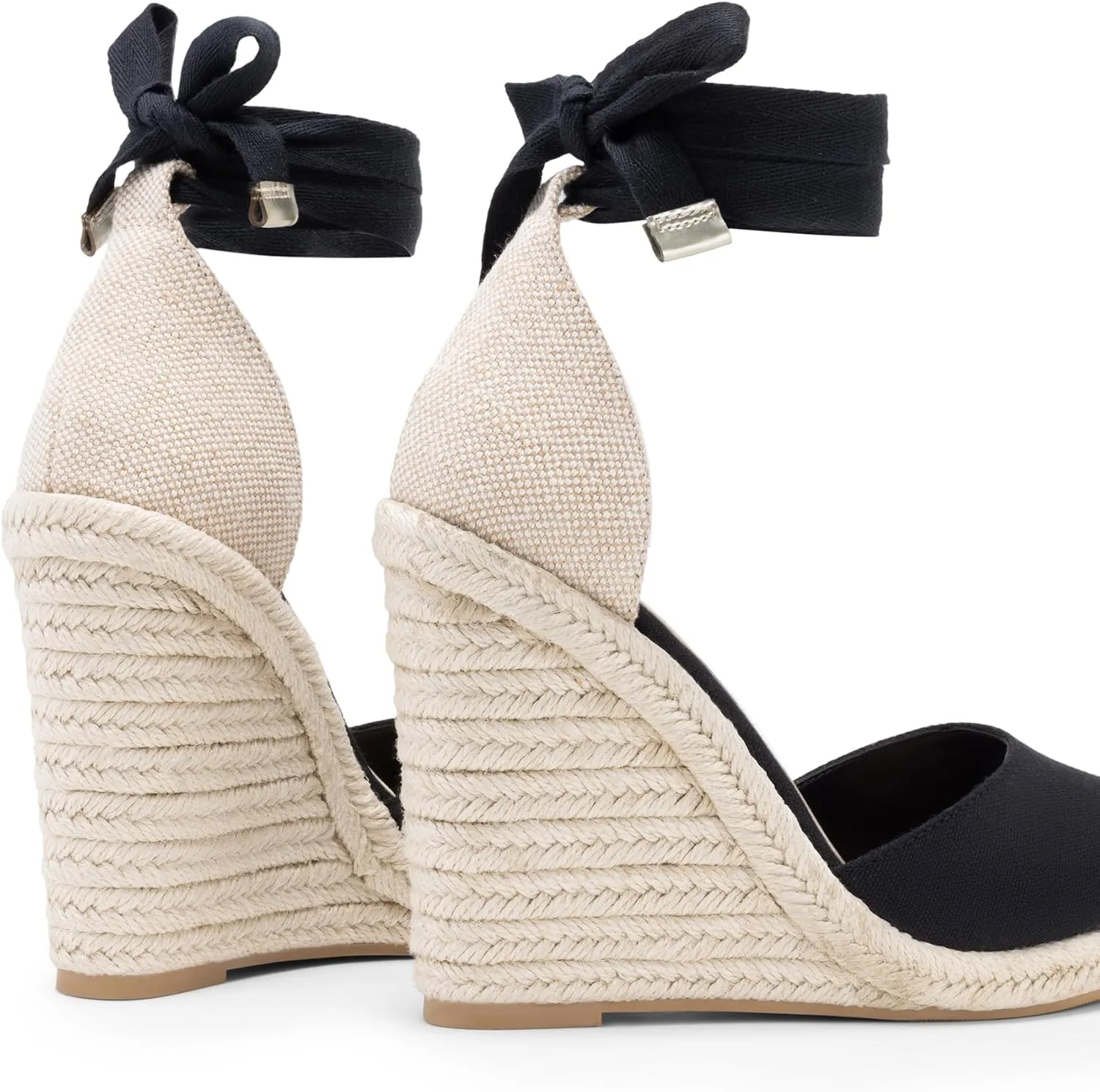 JustFab Wedge Sandals for Women Platform High Heels Summer Mule Open Toe Espadrille Wedges Slip on Comfortable Soft Arch Support Sandals
