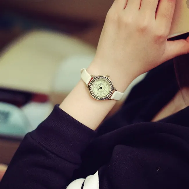 Ladies designer vintage leather women bracelet watches retro