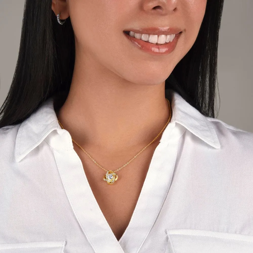 Love Knot Necklace in 14k -18k Gold Finish