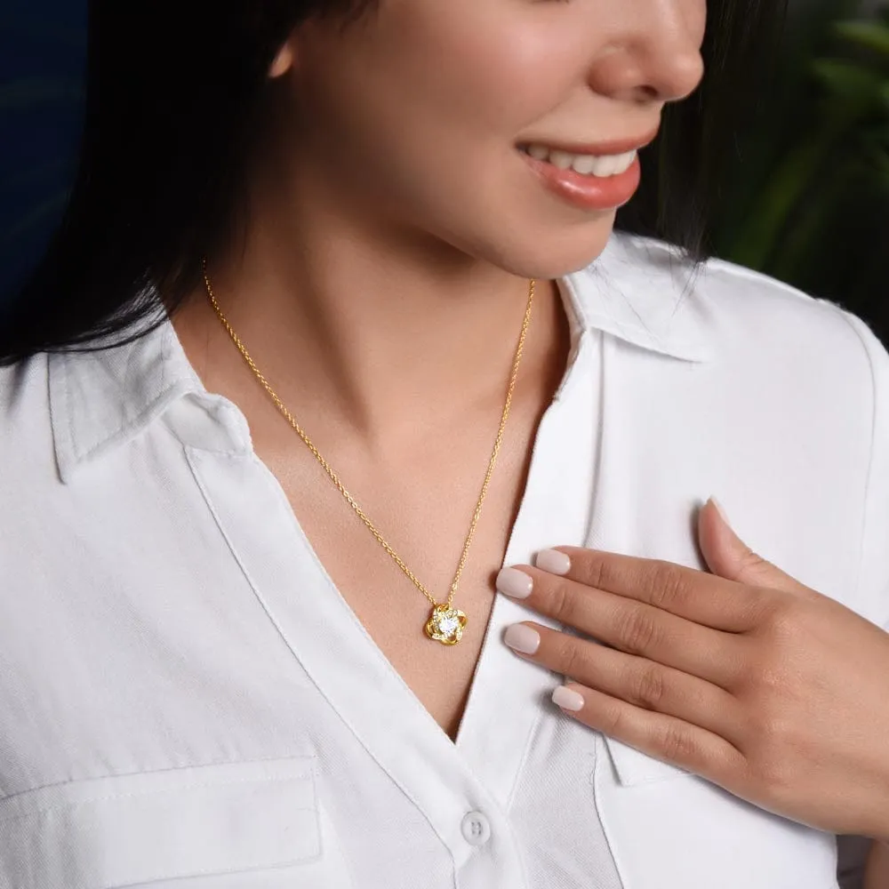 Love Knot Necklace in 14k -18k Gold Finish