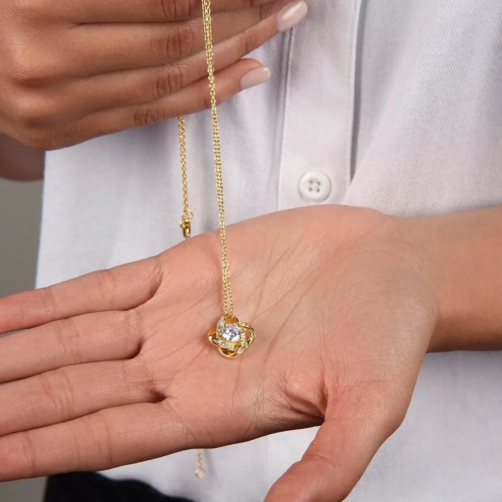 Love Knot Necklace in 14k -18k Gold Finish