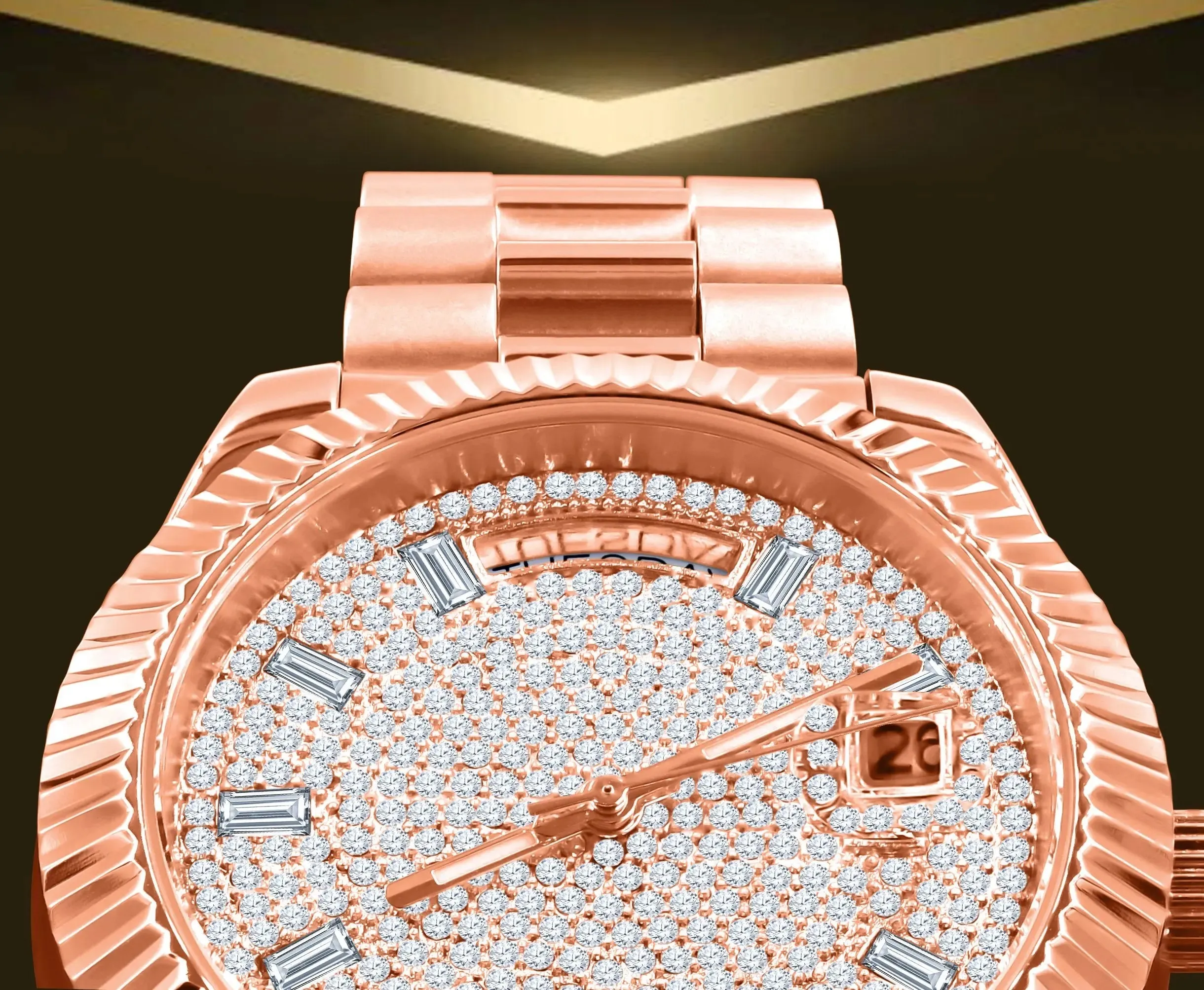 LUXURIOUS HIP HOP METAL TIMEPIECE EMBELLISHED WITH SPARKLING CZ STONES