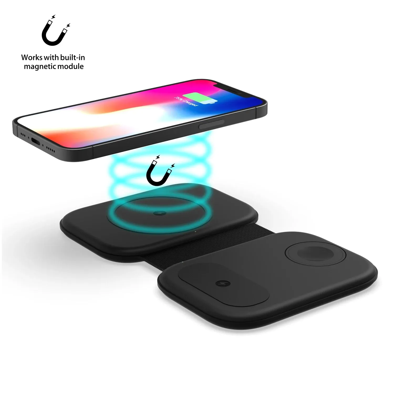 Magnic Wireless Charger 3 in 1 for iPhone 12 Pro Max 11 Qi Fast Charger Stand for Samsung S20 S10 for iWatch 6 5 AirPods Pro