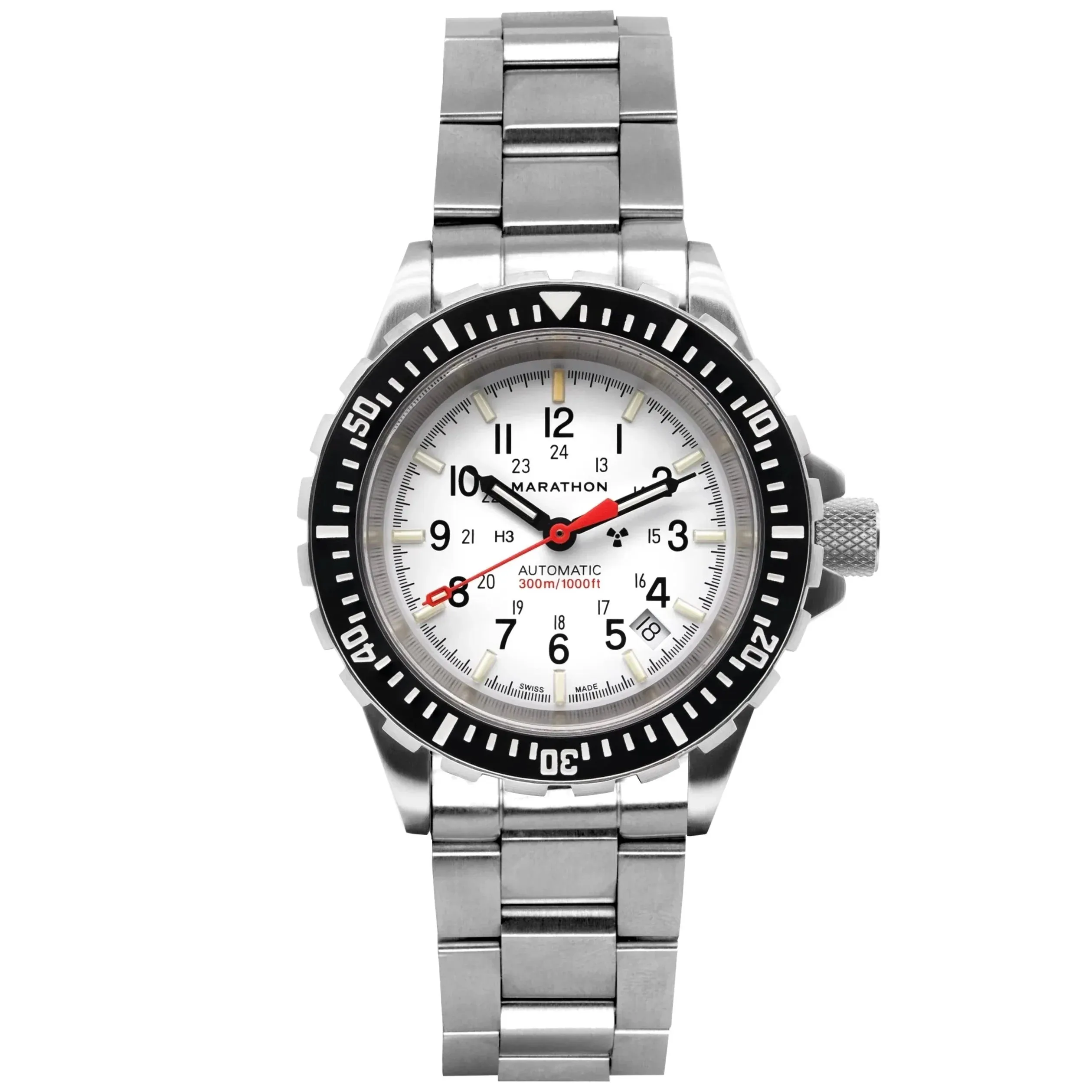 Marathon Arctic Edition Large Diver's Automatic (GSAR) - 41mm White Dial No Government Markings Stainless Steel WW194006BRACE-WD