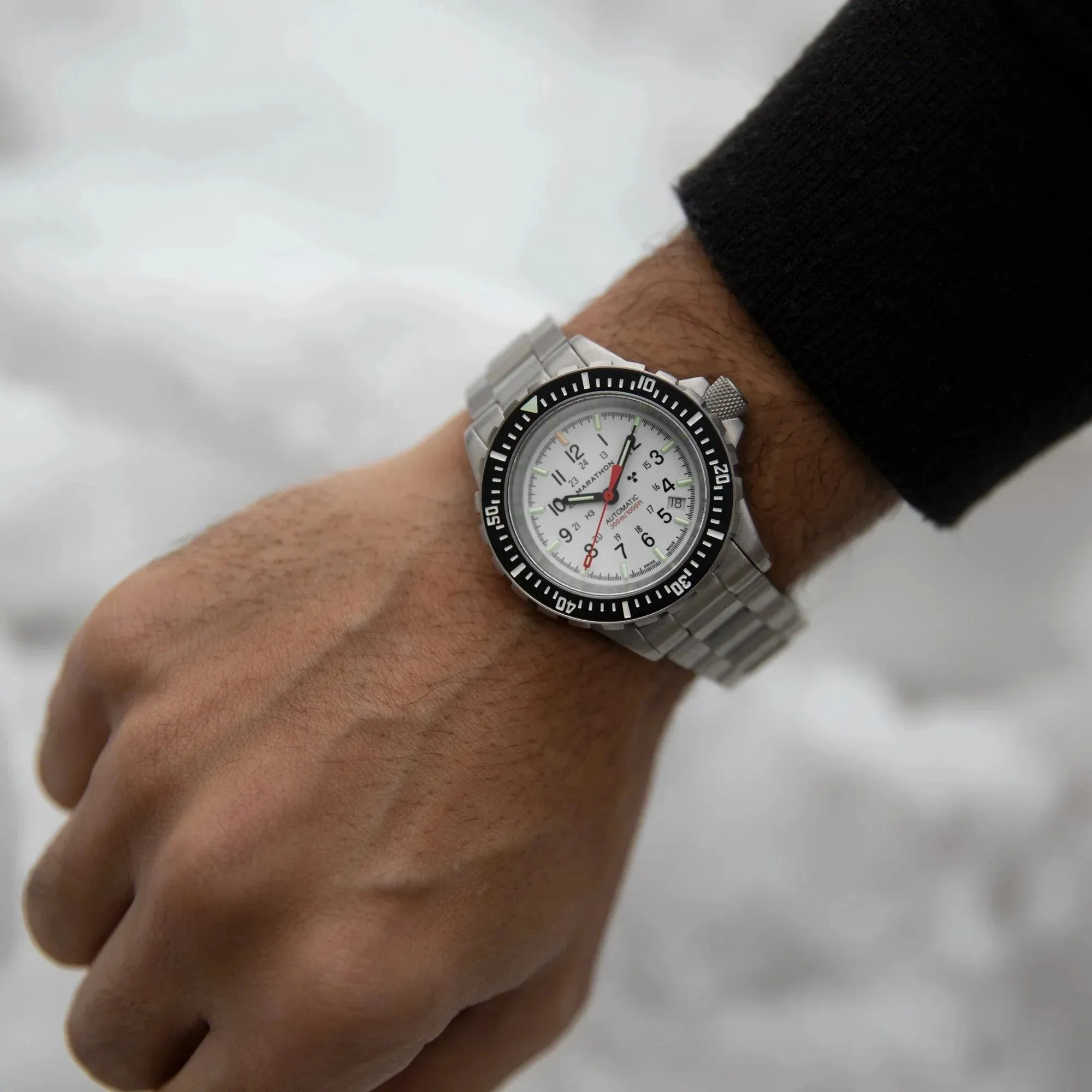 Marathon Arctic Edition Large Diver's Automatic (GSAR) - 41mm White Dial No Government Markings Stainless Steel WW194006BRACE-WD