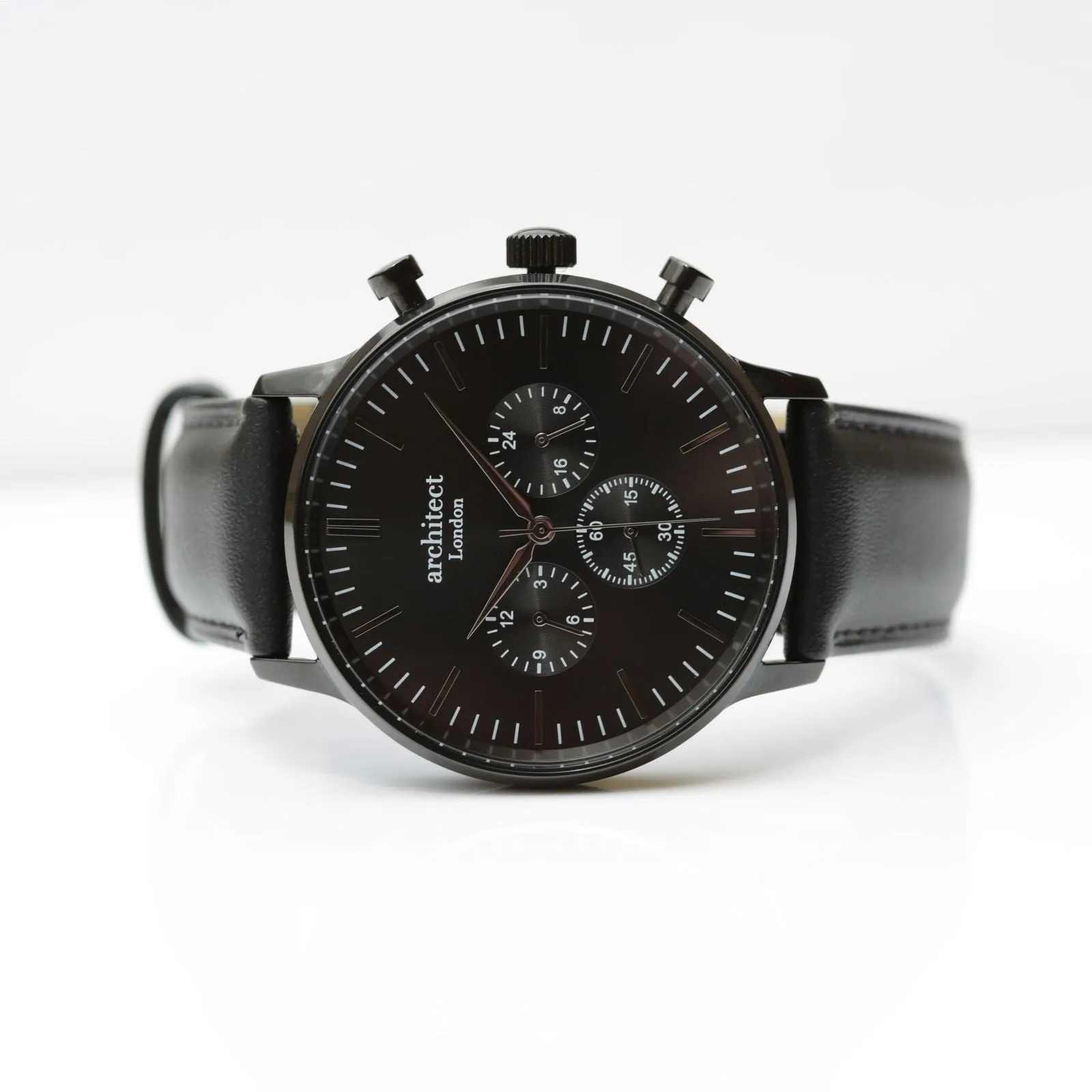 Men's Architect Motivator Engraved Watch In Black