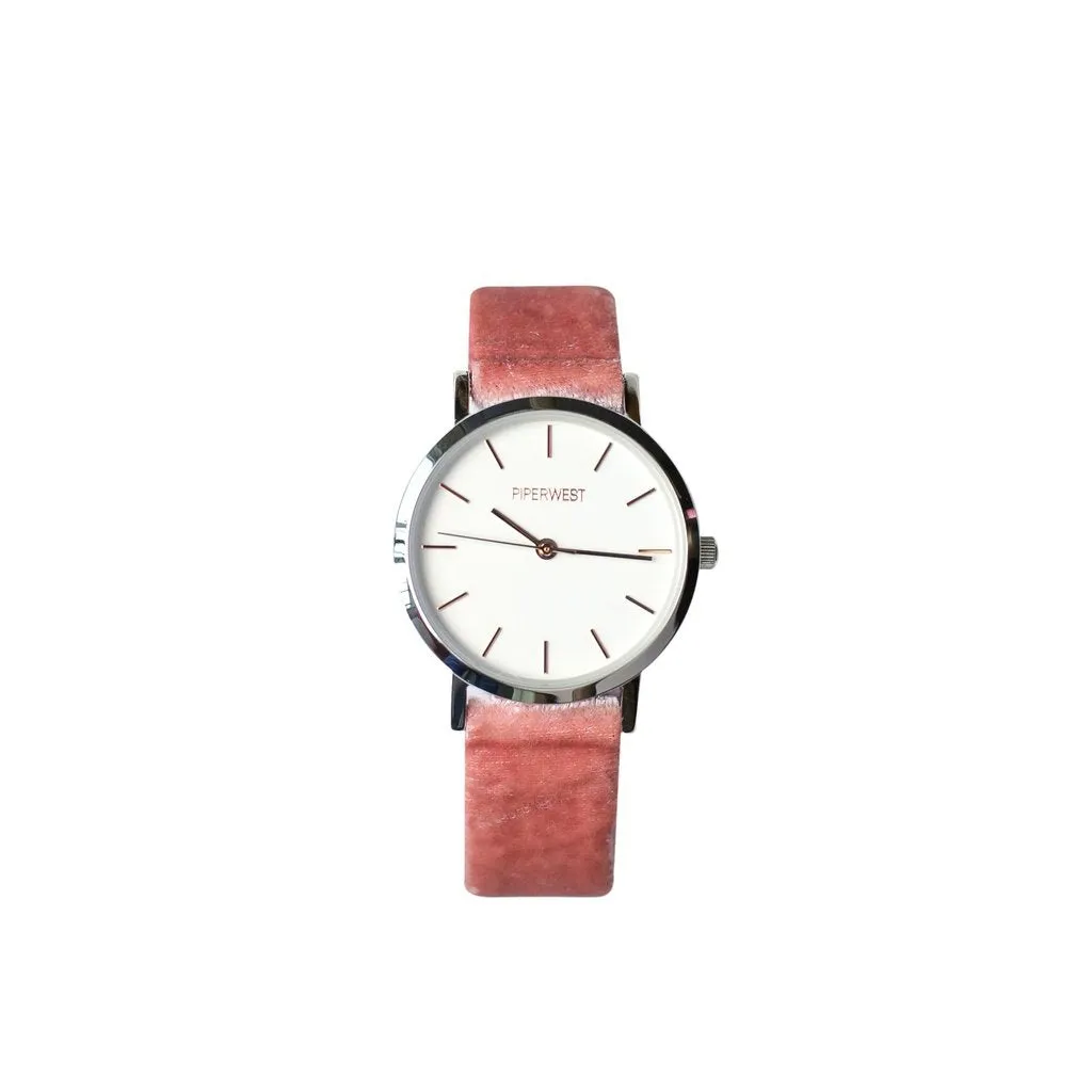 MINI DUO MINIMALIST 32MM SILVER/ROSE GOLD/PINK VELVET