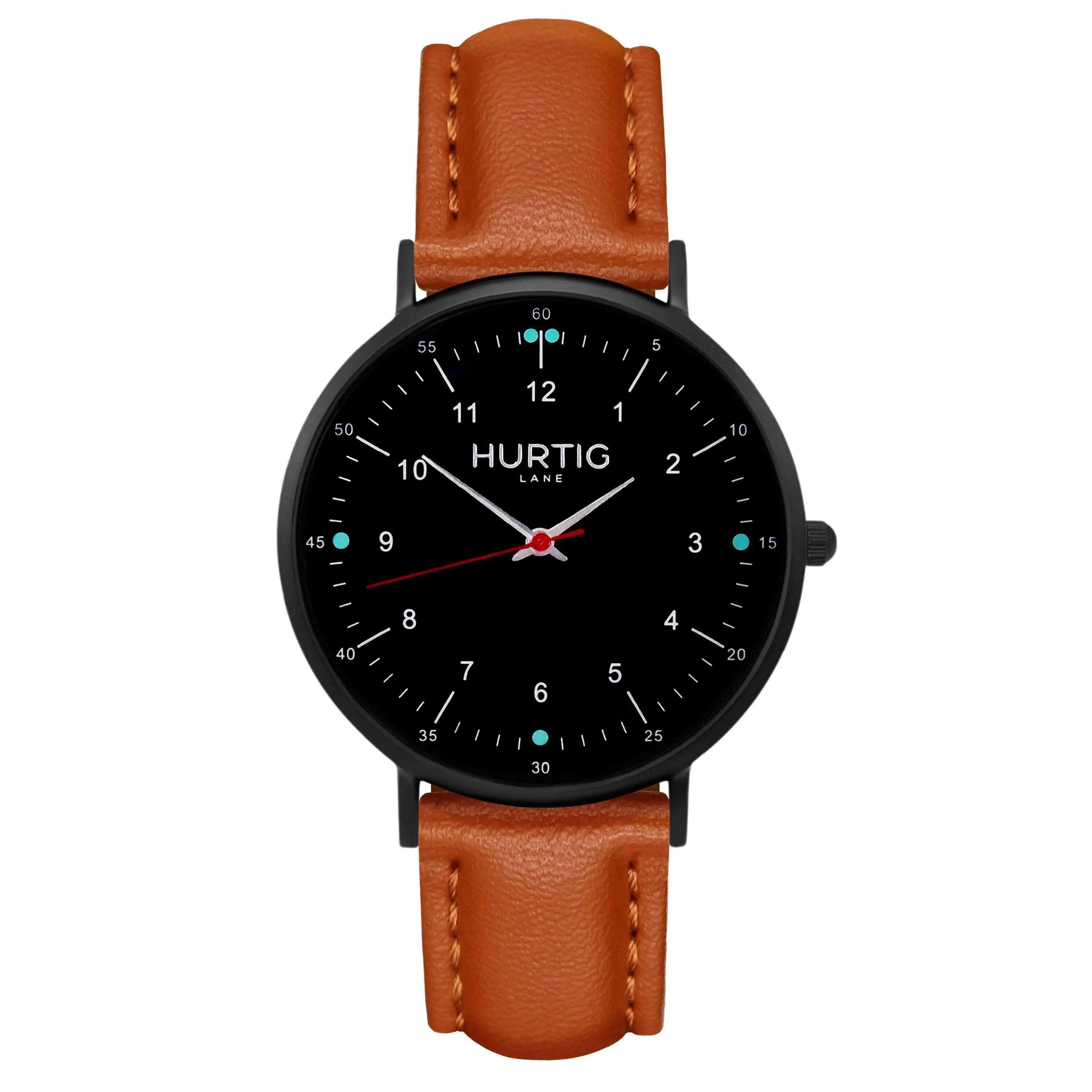 Moderno Vegan Leather Watch All Black & Midnight Blue