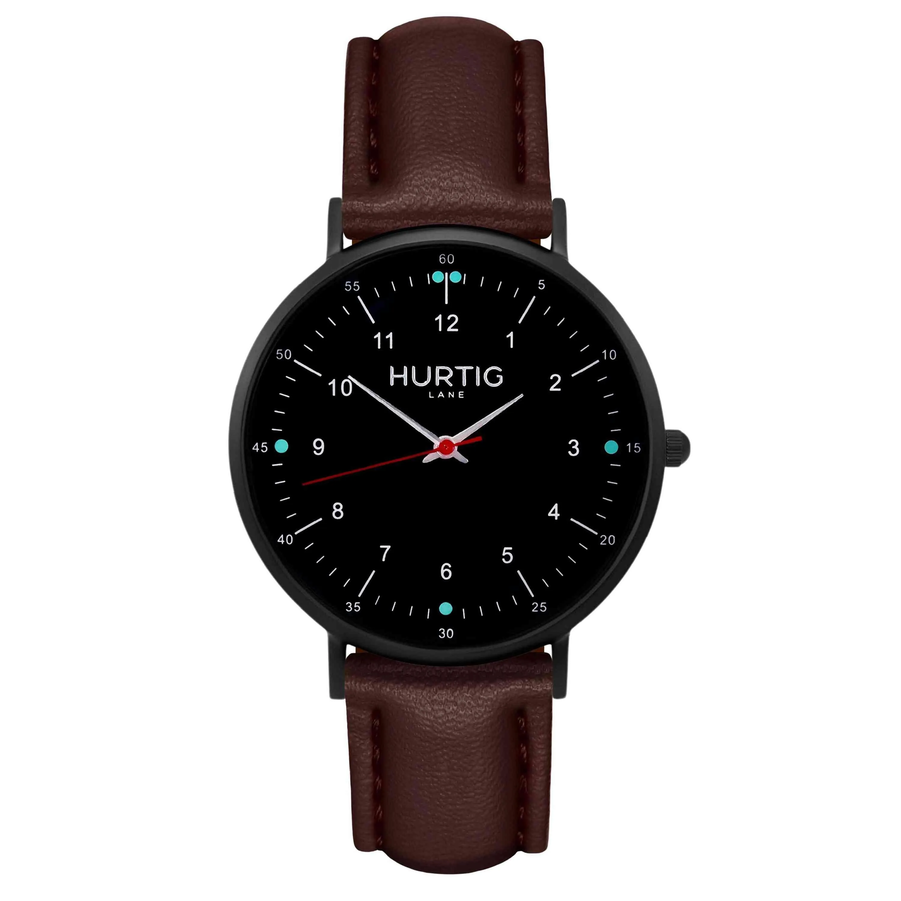 Moderno Vegan Leather Watch All Black & Midnight Blue