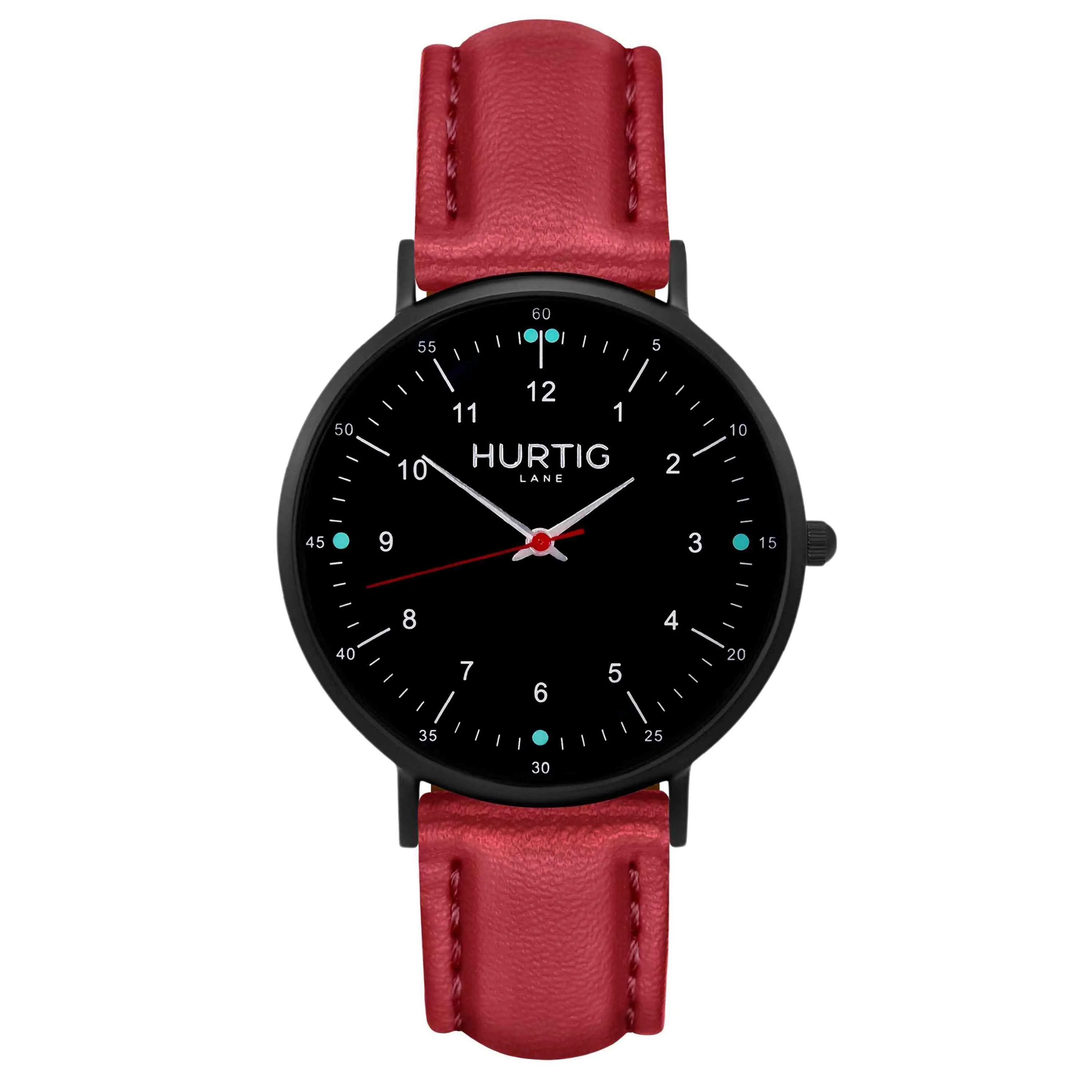 Moderno Vegan Leather Watch All Black & Midnight Blue