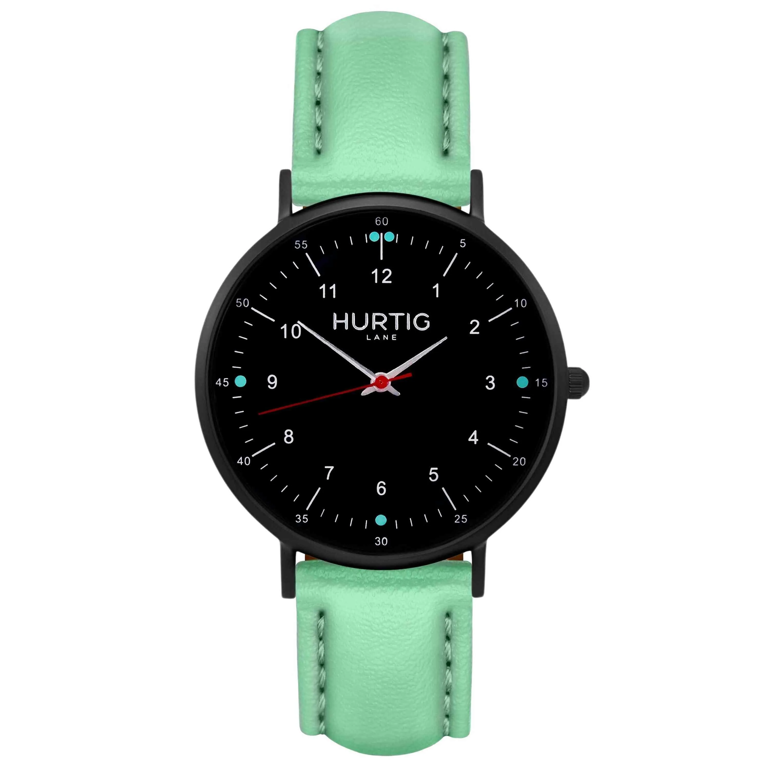 Moderno Vegan Leather Watch All Black & Midnight Blue