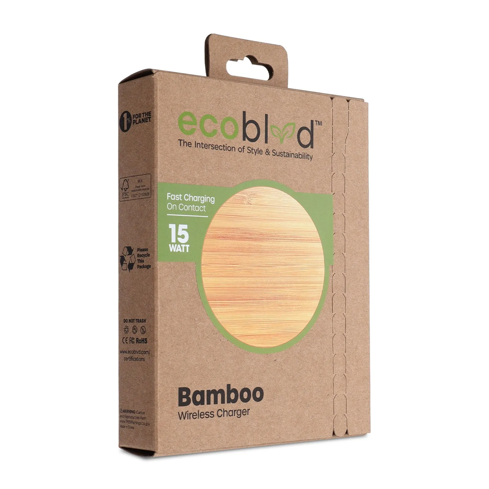 Natural - Bamboo Wireless Charger
