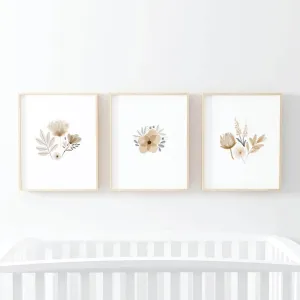 Navie's Neutral Floral Bundled Digital Nursery Wall Art