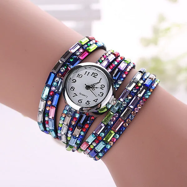 New Fashion Luxury Gemstone Leather Wristwatches Casual Women Dress Quartz Watch Reloj Mujer Hot relogio feminino