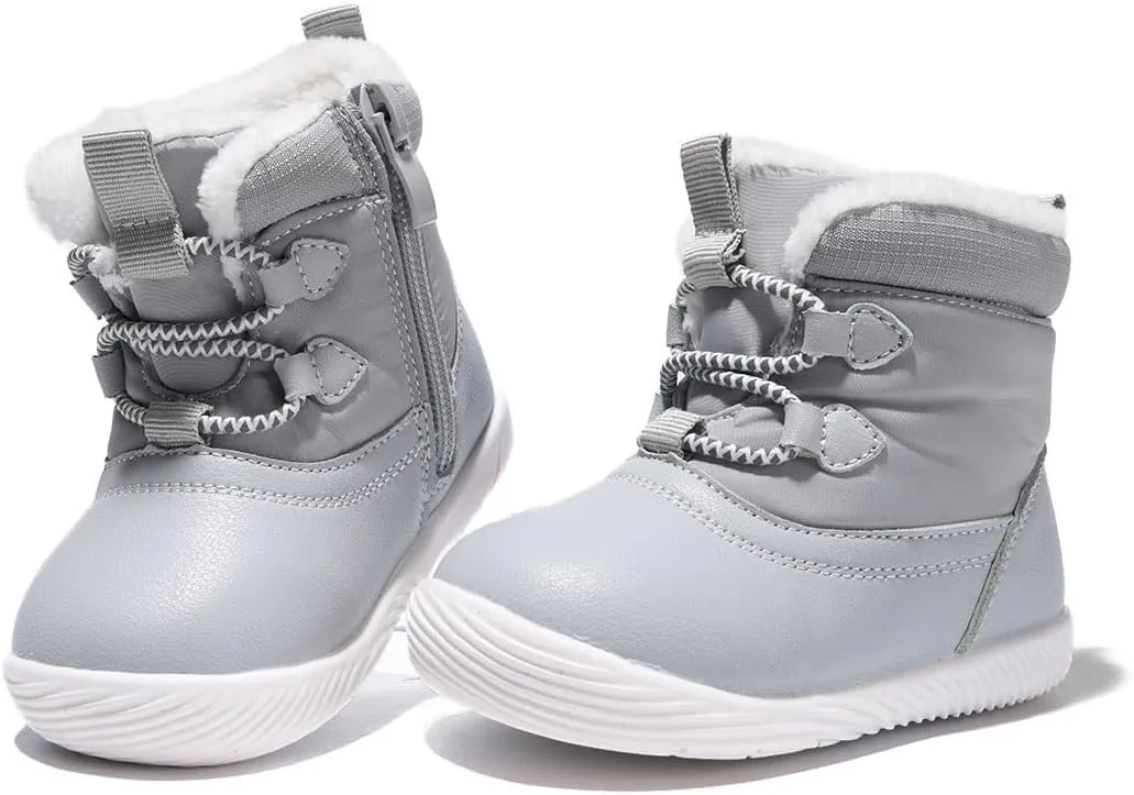 Newsonet Toddler Winter Snow Boots Boys Girls Cold Weather Baby Faux Fur Shoes (Infant/Toddler/)