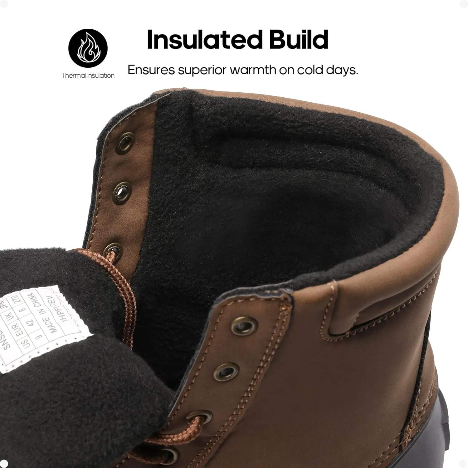 NORTIV 8 Men's Duck Boots Snow Winter Classic Insulated Waterproof Shell Boot