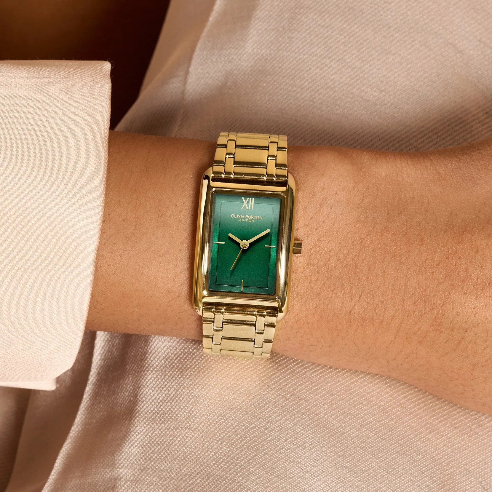 Olivia Burton 23mm Yellow Gold Plated Classic Tank Quartz Watch