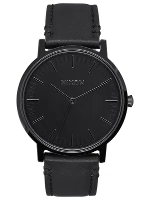 Porter Leather All Black Watch
