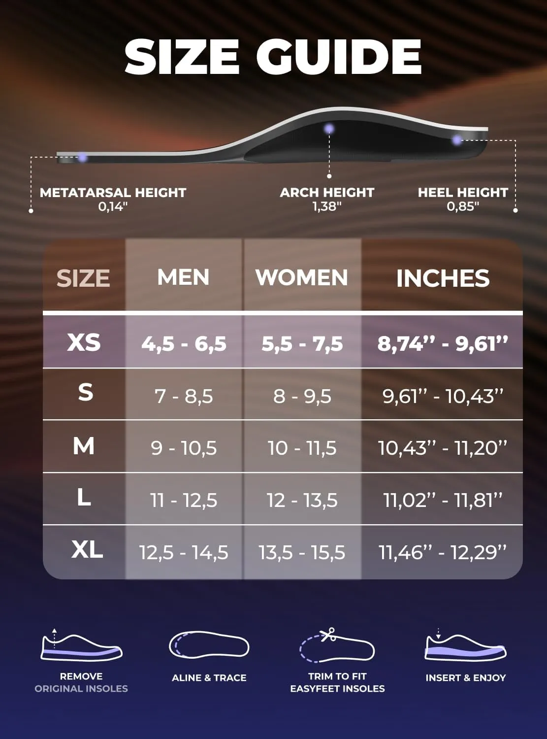 Premium Anti-Fatigue Shoe High Arch Support Insoles Men Women - Plantar Fasciitis Inserts - Orthotic Inserts Shoe Soles Standing All Day - Flat Feet Foot - Work Boot Insoles
