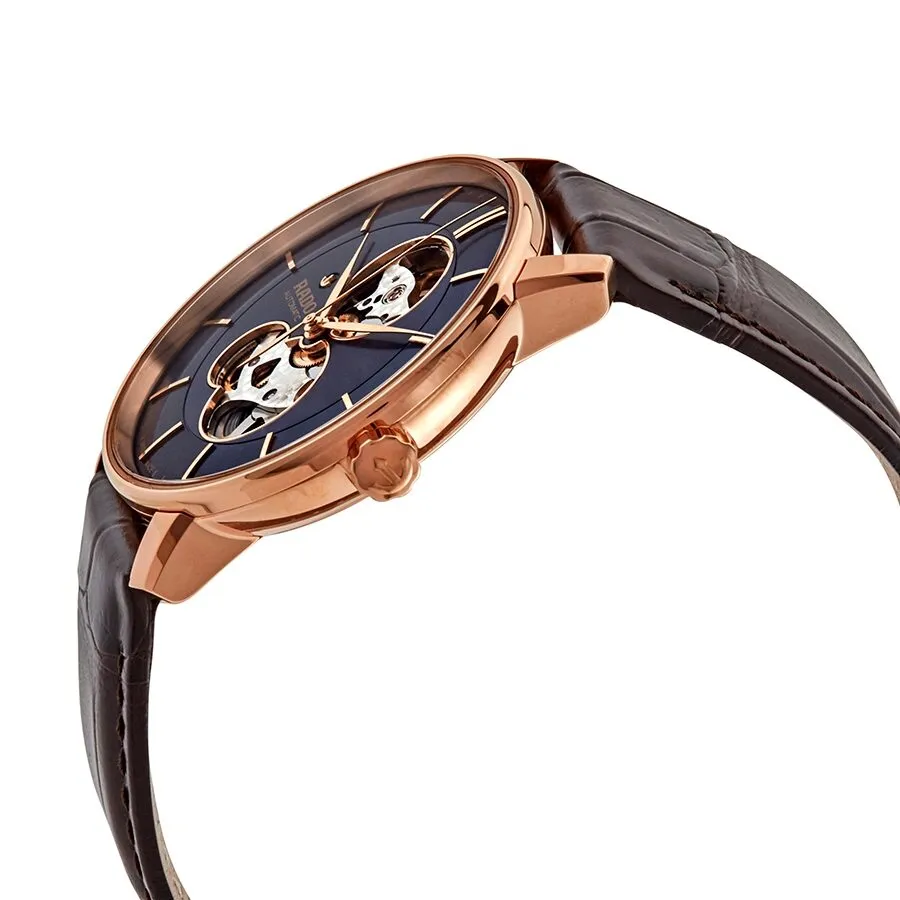 Rado Coupole Classic Open Heart Automatic Blue Dial Men's Leather Watch R22895215