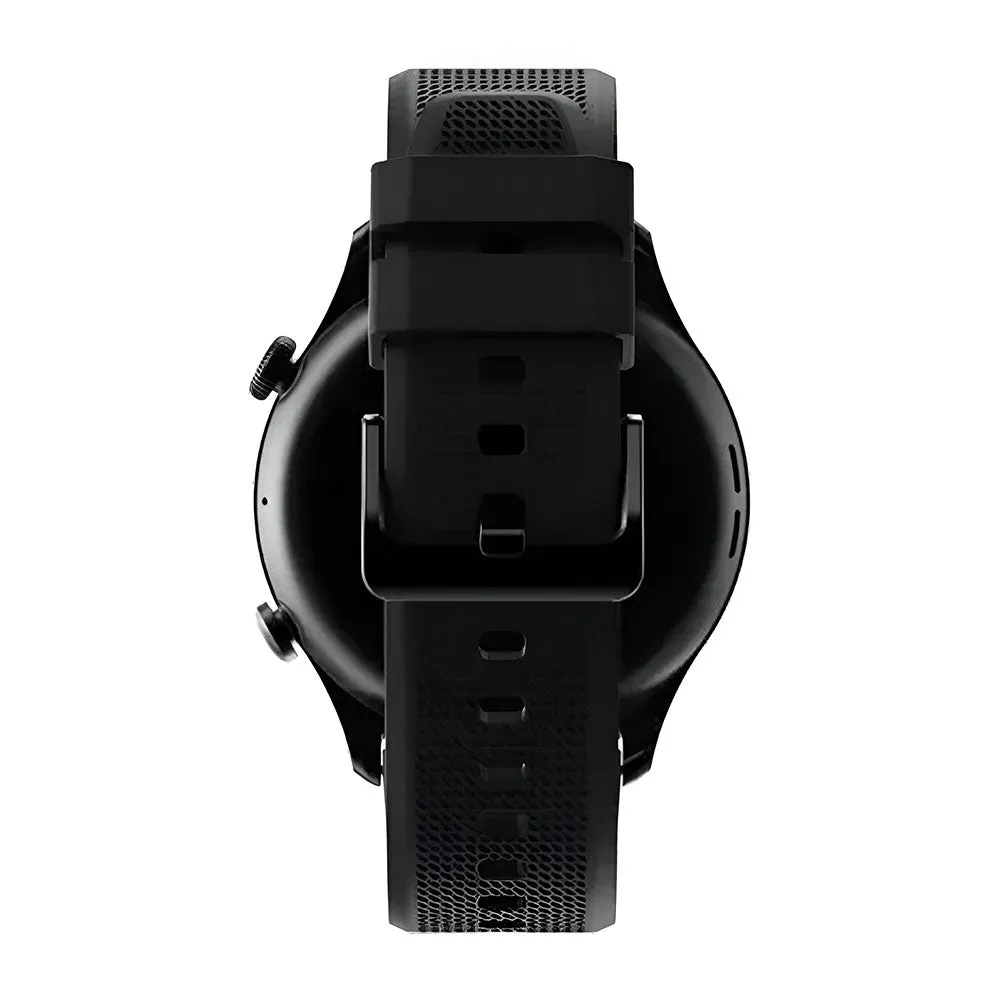 Riversong Motive 7C SW71 Smart Watch Silver Case With Black Silicone Strap