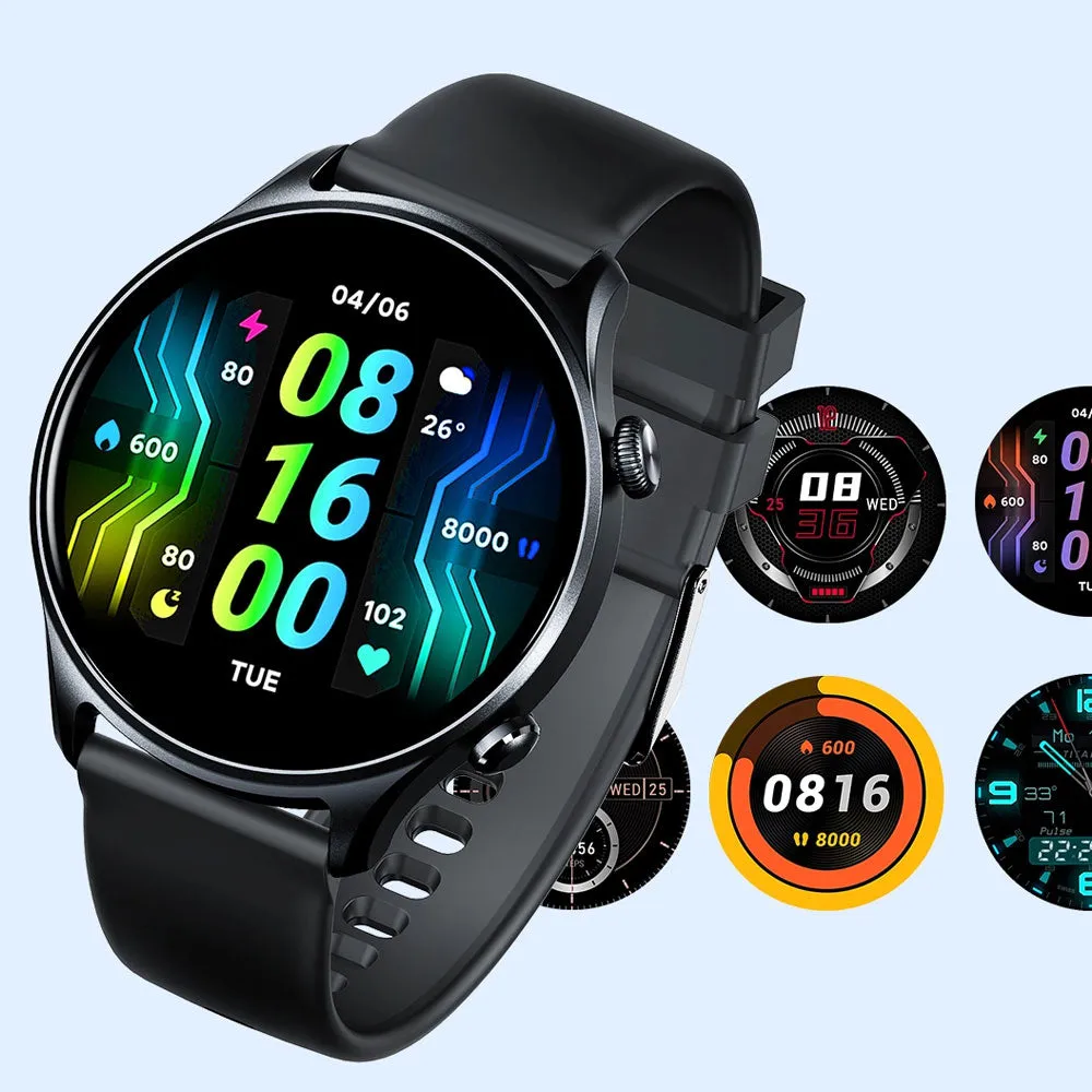 Riversong Motive 7C SW71 Smart Watch Silver Case With Black Silicone Strap