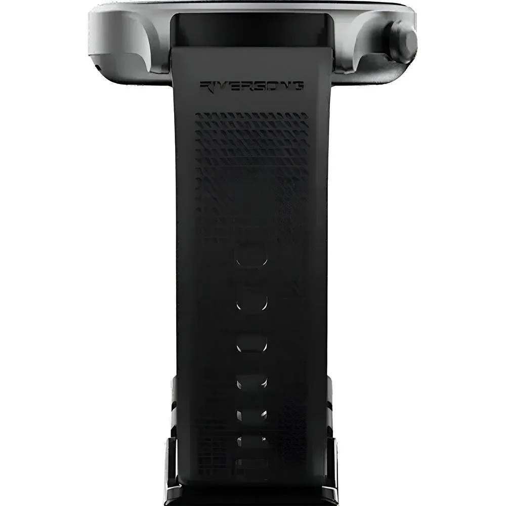 Riversong Motive 7C SW71 Smart Watch Silver Case With Black Silicone Strap