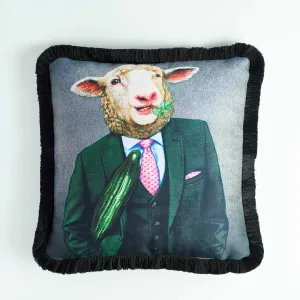 Rubeza Velvet Printed Cushion 45cm x 45cm - Mr. Sheep