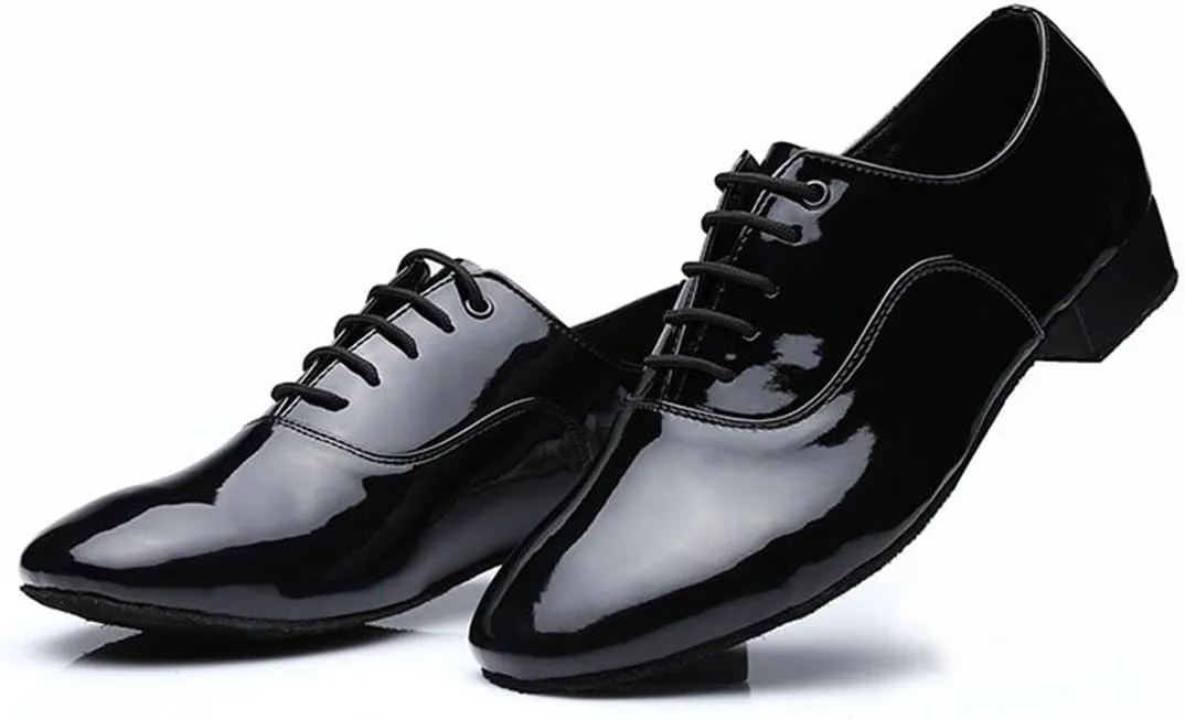 TDA Men's Classic Lace-up Leather Tango Ballroom Salsa Latin Dance Wedding Shoes