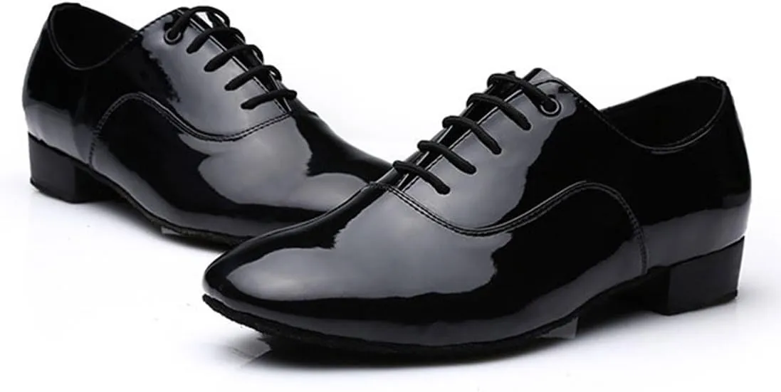 TDA Men's Classic Lace-up Leather Tango Ballroom Salsa Latin Dance Wedding Shoes