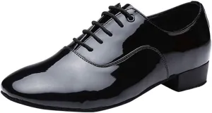 TDA Men's Classic Lace-up Leather Tango Ballroom Salsa Latin Dance Wedding Shoes