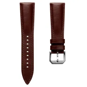 Tenby Classic Padded Genuine Leather Watch Strap  - Chestnut / Chestnut