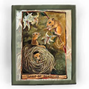 Three of Pentacles / Dormouse Art Print / Animism Tarot