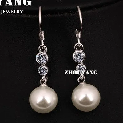 Top Quality ZYE326 Elegant Grace Imitation Pearl Rose Gold Color Drop Earrings Austrian Crystal Wholesale