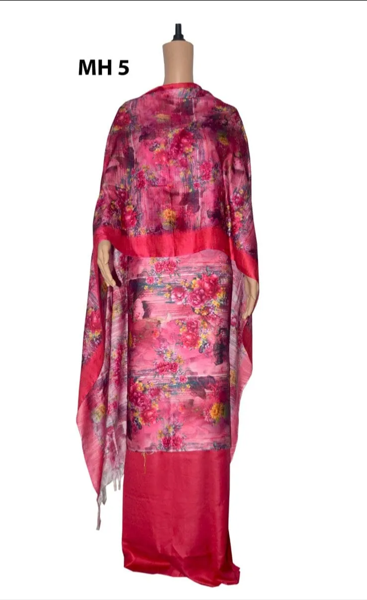 Tussar Silk Digital Print Dress Material