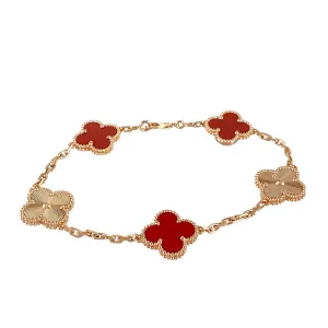 Van Cleef & Arpels Carnelian Vintage Alhambra Bracelet