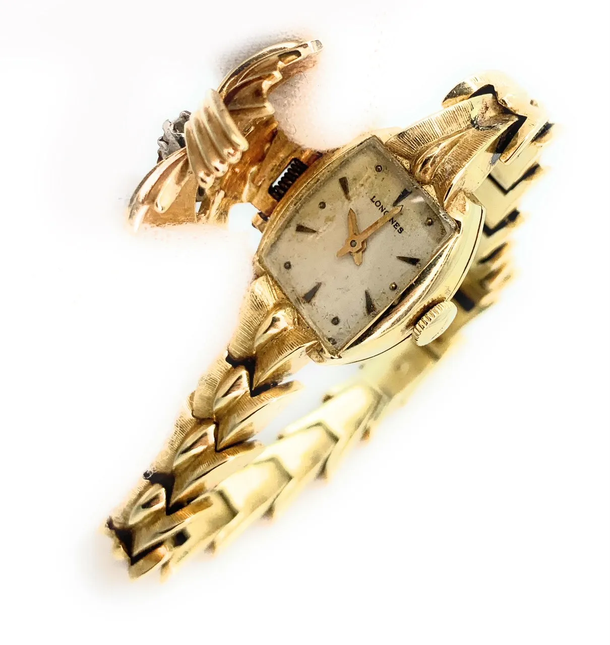 Vintage Longines 14K Yellow Gold & Diamond Women's Convertible Watch