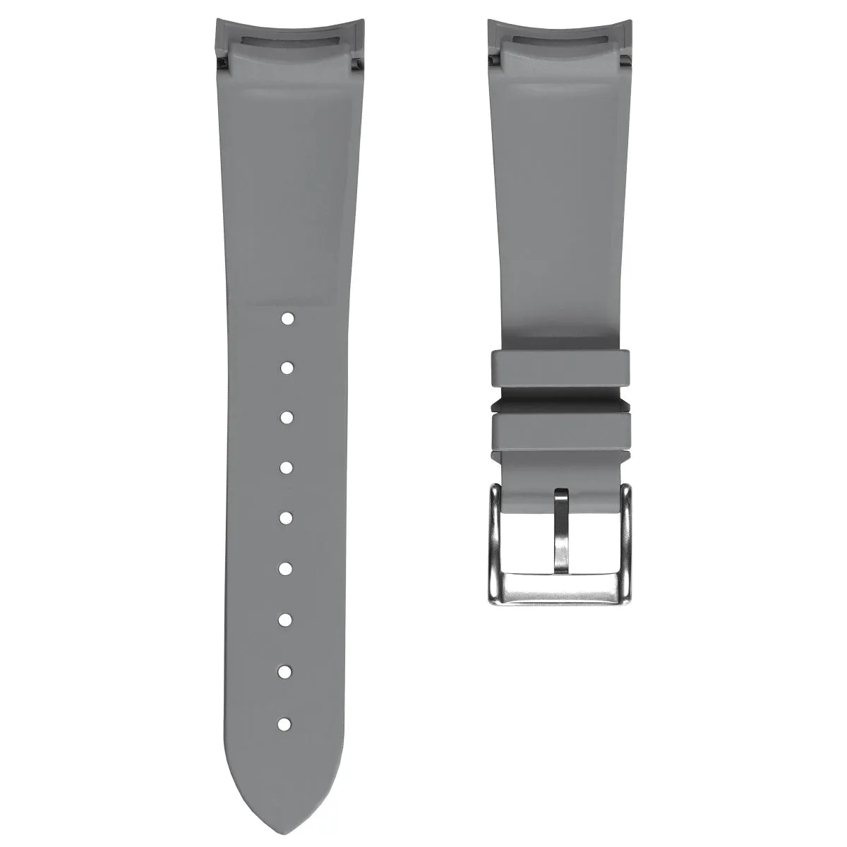 WatchGecko 41mm Tudor Black Bay Style Rubber Watch Strap -  Grey