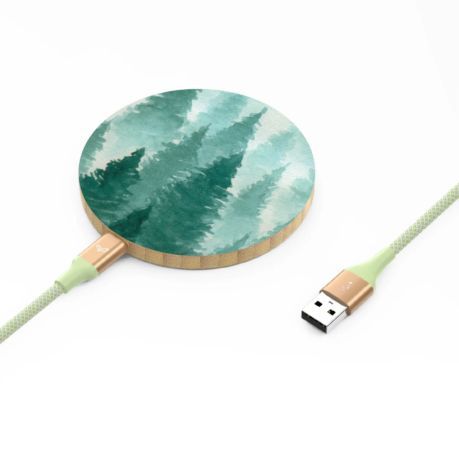 Winter Pine - Bamboo Wireless Charger