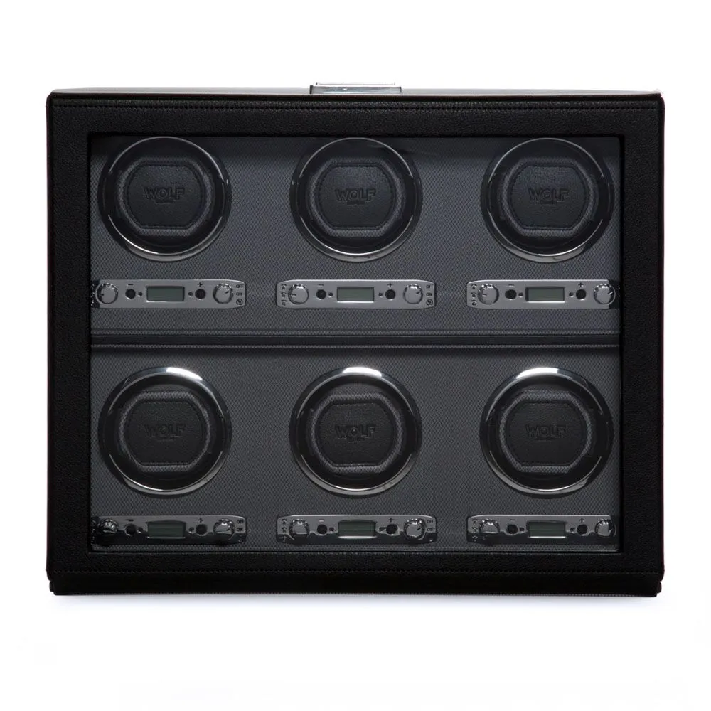 Wolf Black 6 Piece Watch Winder