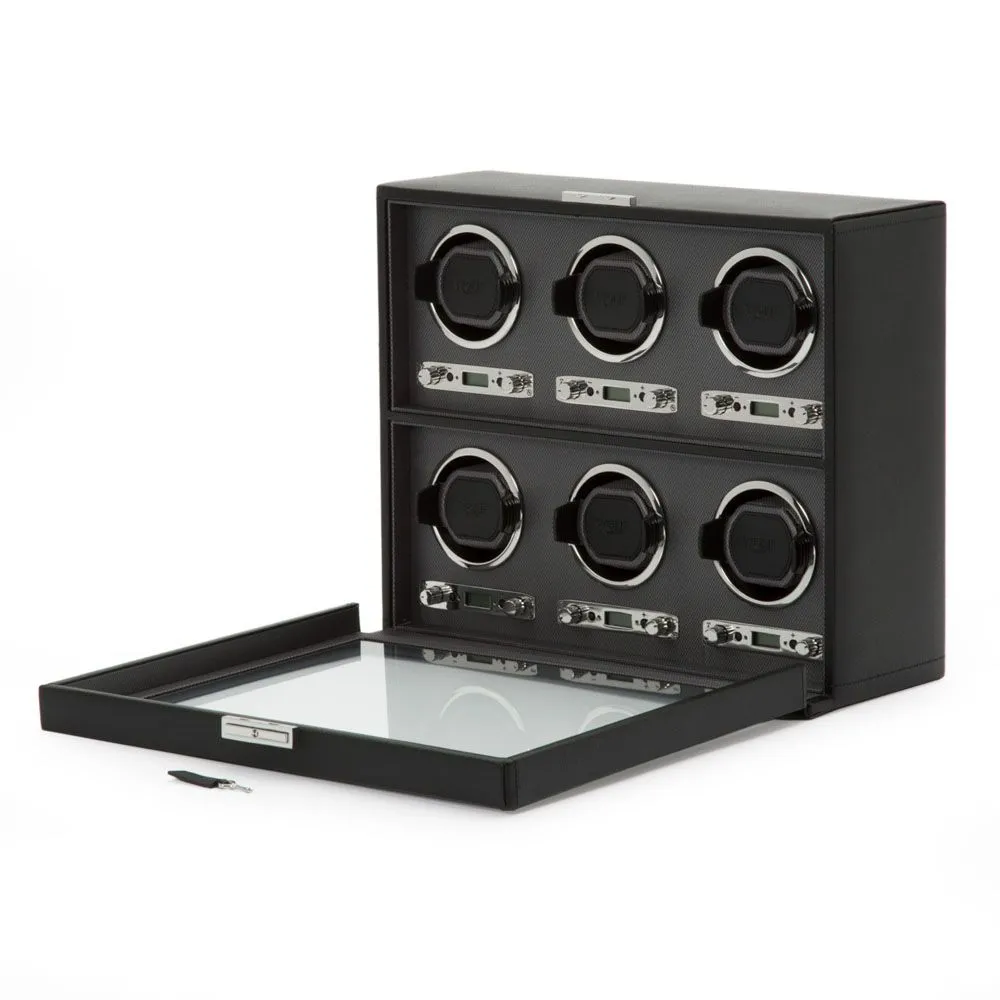Wolf Black 6 Piece Watch Winder