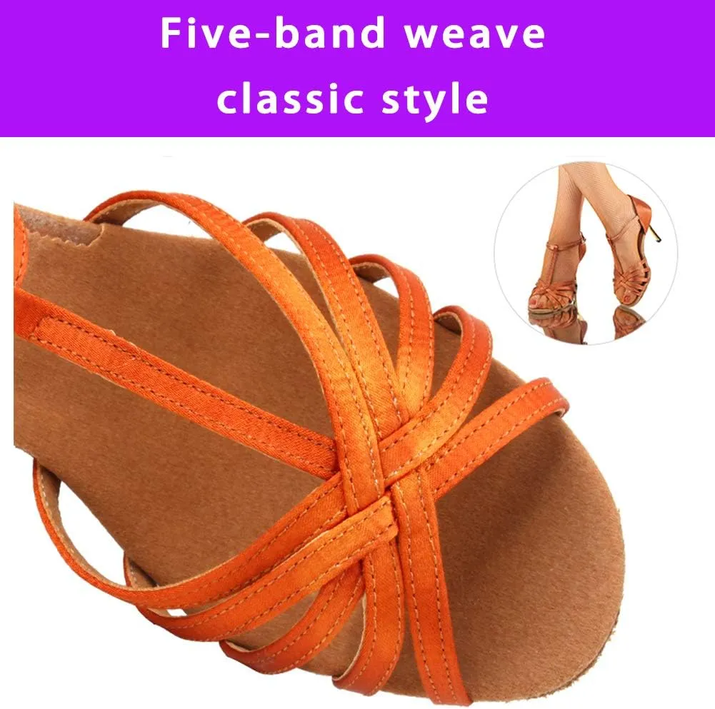 Women's Classic Latin Dance Shoes Ballroom Party Practice Performance Sandals,Model 217
