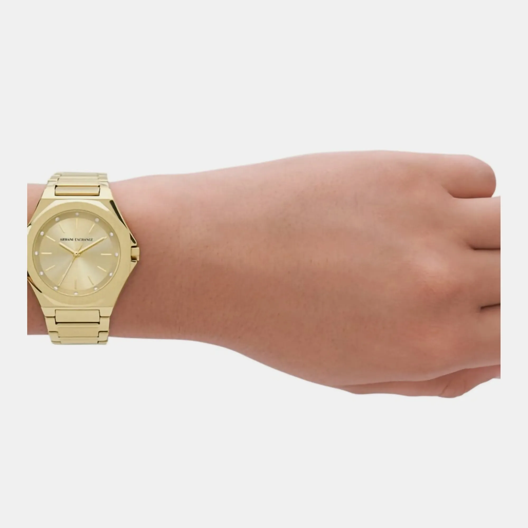 Women's Gold Analog Stainless Steel Watch AX4608