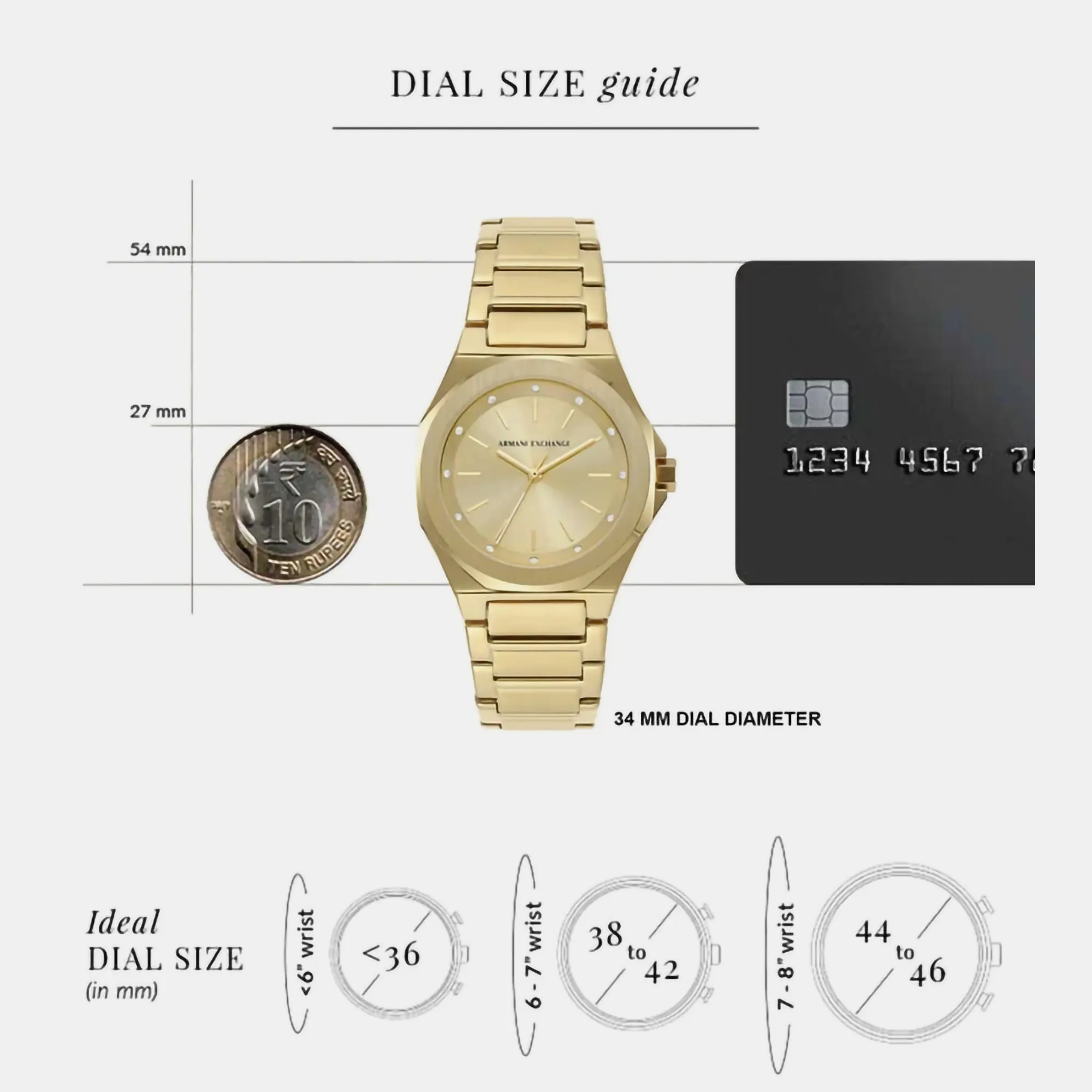 Women's Gold Analog Stainless Steel Watch AX4608