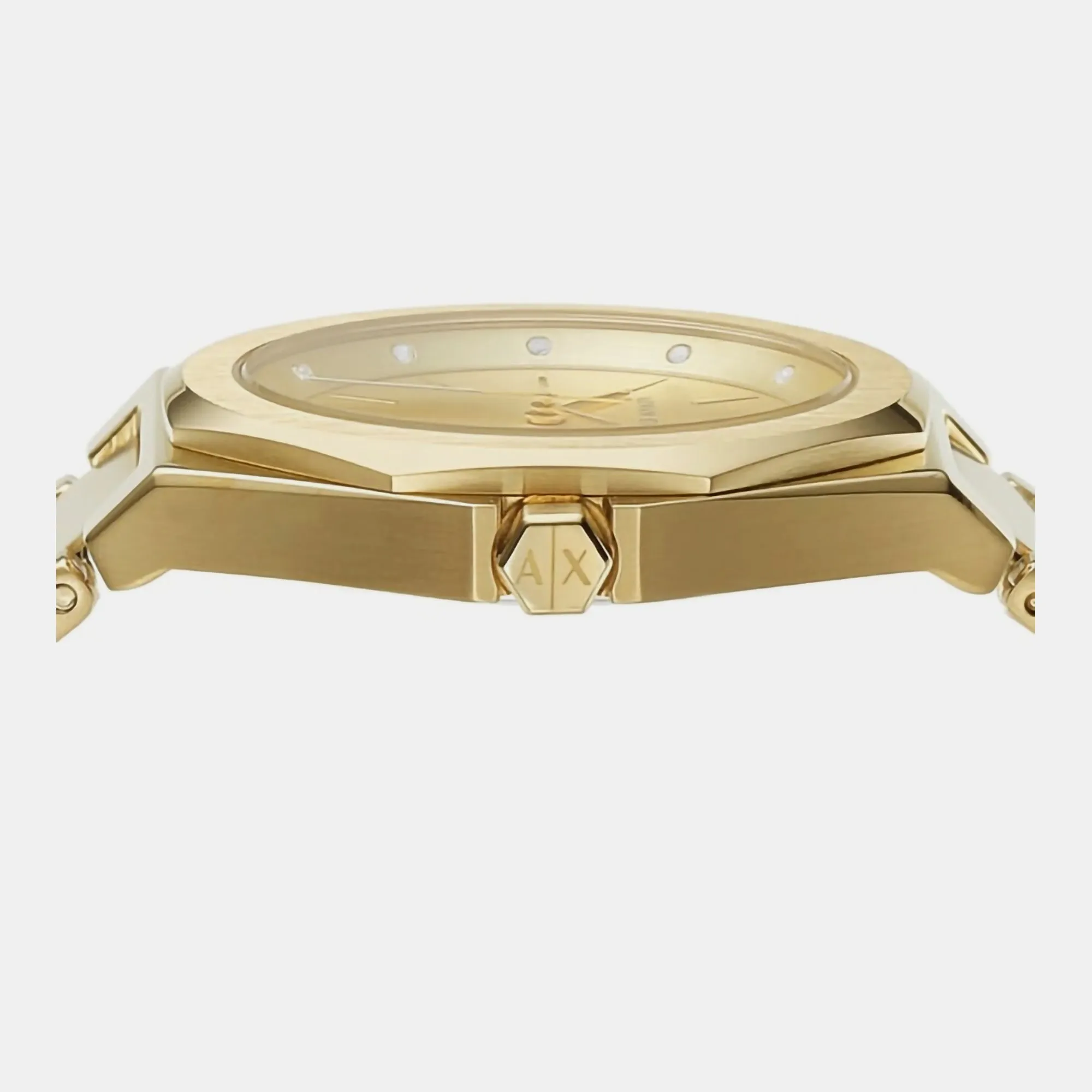 Women's Gold Analog Stainless Steel Watch AX4608
